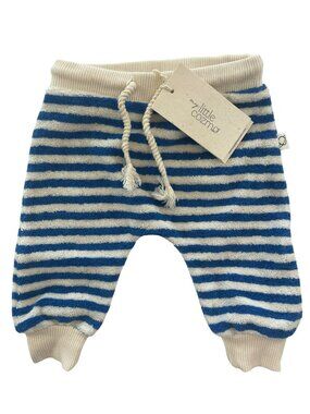 My Little Cozmo Baby Toweling Stripe Pants Blue 100% Cotton Size 3M MSRP$40 NWT